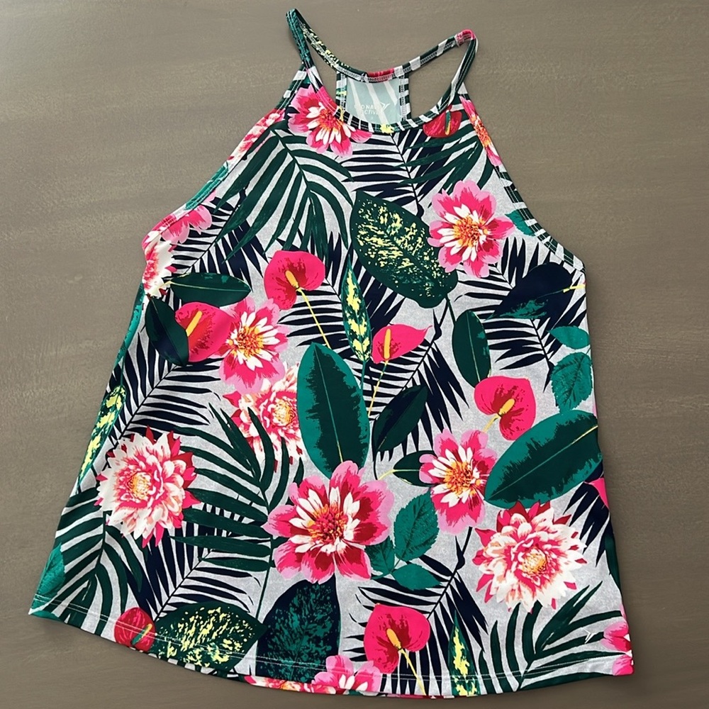 Tropical Print Racerback activewear top